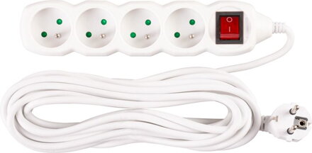 Kabel DG-F804BK 07,00 m, 4 zásuvky + vypínač