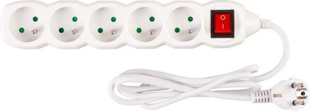 Kabel DG-F805BK 01,50 m, 5 zásuviek + vypínač