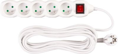 Kabel DG-F805BK 07,00 m, 5 zásuviek + vypínač