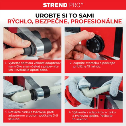 Zvaracka Strend Pro PPR 63B, 1500W, 20-63 mm, na rúrky, 14 dielna