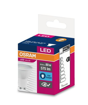 Ziarovka OSRAM® LED Value PAR16 80 120° 6,9W/6300K GU10