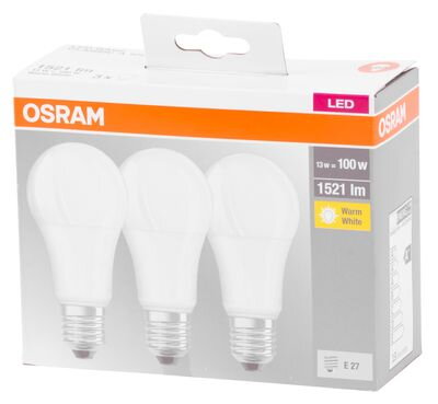 Ziarovka OSRAM® LED FR 100 non-dim, 13W/827 E27 2700K MULTIPACK, Star CLASSIC, plast, bal. 3 ks