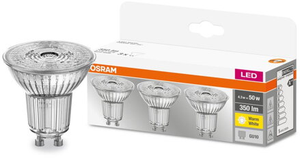Ziarovka OSRAM® LED GU10 50 (ean8392) 36° 4,3W/840 4000K MULTIPACK bal. 3 ks, sklo, Star CLASSIC
