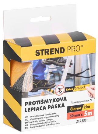 Páska Strend Pro, lepiaca, protišmyková, čierno/žltá, 50 mm x 5 m
