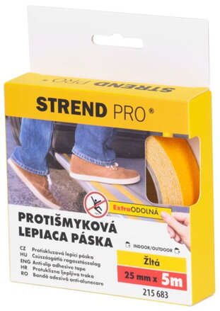 Páska Strend Pro, lepiaca, protišmyková, žltá, 25 mm x 5 m