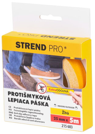 Páska Strend Pro, lepiaca, protišmyková, žltá, 25 mm x 5 m