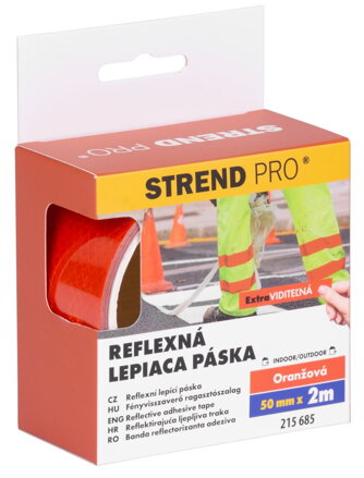 Páska Strend Pro, reflexná, samolepiaca, oranžová, 50 mm x 2 m