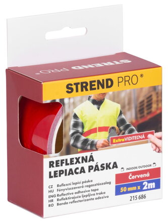 Páska Strend Pro, reflexná, samolepiaca, červená, 50 mm x 2 m