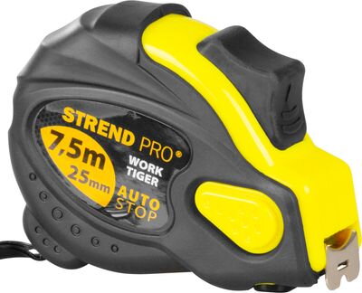Meter WorkTiger  7H 7,5 m, 25 mm, stáčací, plastový