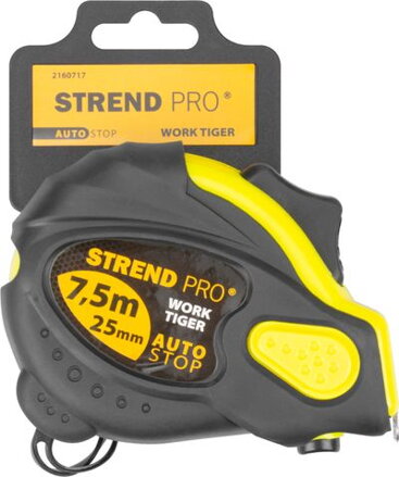 Meter WorkTiger  7H 7,5 m, 25 mm, stáčací, plastový