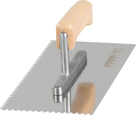 Hladítko Strend Pro Premium, drev rúčka, 270x130 mm, e04 mm, nerez