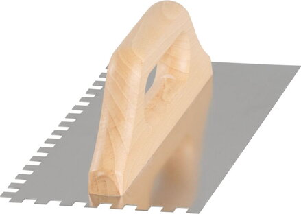 Hladítko Strend Pro Premium, s drev. rúčkou, 270x130 mm, 0,7 mm, e08mm, rovné, nerez