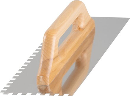 Hladítko Strend Pro Premium, s drev. rúčkou, 380x130 mm, 0,7 mm, e8mm, rovné, nerez