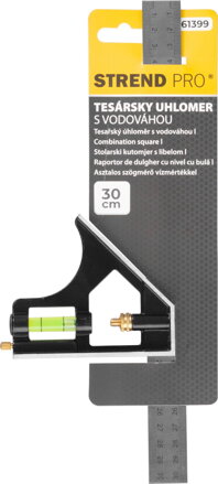 Uholník Strend Pro FSC-13, 300 mm, stolársky, s vodováhou Uholník Strend Pro FSC-13, 300 mm, stolársky, s vodováhou