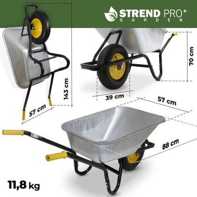 Fúrik Strend Pro Premium Fortis BLACK ES, koleso PN nafukovacie, Zn, 85 lit, max. 250kg (demont)