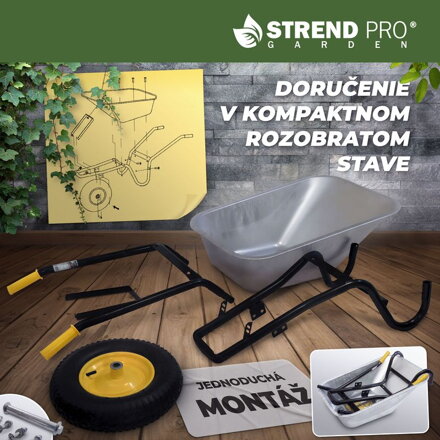 Fúrik Strend Pro Premium Fortis BLACK ES, koleso PN nafukovacie, Zn, 85 lit, max. 250kg (demont)