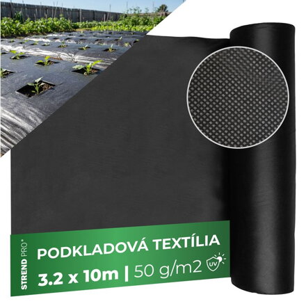 Textilia Garden B1303 3,2x10 m, netkaná, 50 g/m, čierna