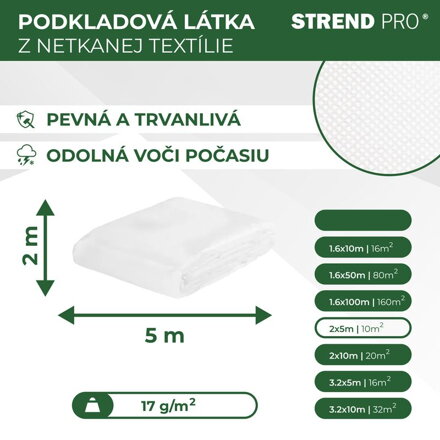 Textilia Garden B1106 2,0x05 m, netkaná, 17 g/m, biela