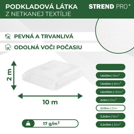 Textilia Garden B1107 2,0x10 m, netkaná, 17 g/m, biela