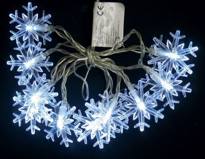 Retaz MagicHome SnowFlake, 90 cm, 10xLED biela, 2xAA