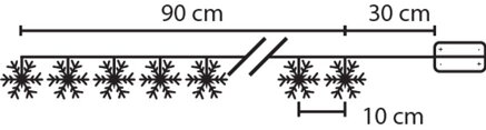 Retaz MagicHome SnowFlake, 90 cm, 10xLED biela, 2xAA
