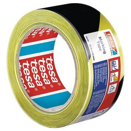 Paska tesa® PRO Marking, výstražná, žlto-čierna, 50 mm, L-33 m