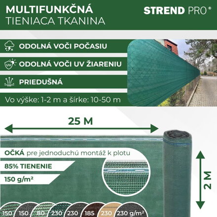 Tkanina POPULAR.NET 2,0x25 m, HDPE, UV, 150 g/m2, 85%