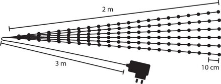 Reťaz MagicHome Vianoce Twisted Stars, 180 micro star LED teplá biela, jednoduché svietenie, 230V, 5