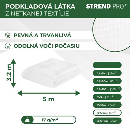 Textilia Garden B1106 3,2x05 m, netkaná, 17 g/m, biela