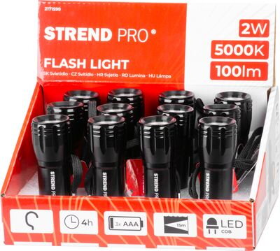 Svietidlo Flashlight COB 100 lm, Alu, 3xAAA