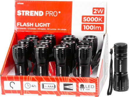 Svietidlo Flashlight COB 100 lm, Alu, 3xAAA