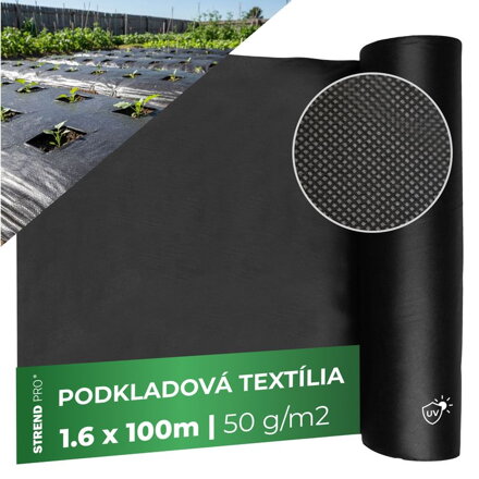 Textilia Garden B4407 1,6x100 m, netkaná, 50 g/m, čierna rolka
