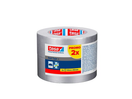 Páska tesa Duct Tape, lepiaca, strieborná, textilná, 48 mm, L-50 m