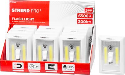 Svietidlo Strend Pro Switchlight SL1063, 2xCOB 200 lm, 3xAAA, Sellbox 12ks