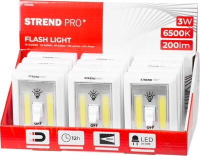 Svietidlo Strend Pro Switchlight SL1063, 2xCOB 200 lm, 3xAAA, Sellbox 12ks