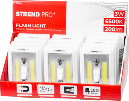 Svietidlo Strend Pro Switchlight SL1063, 2xCOB 200 lm, 3xAAA, Sellbox 12ks