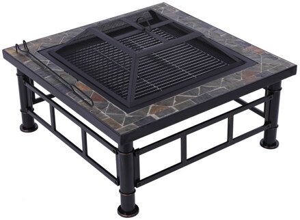 Ohnisko Strend Pro Grill, kovové, štvorcové, 81 cm