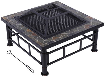 Ohnisko Strend Pro Grill, kovové, štvorcové, 81 cm