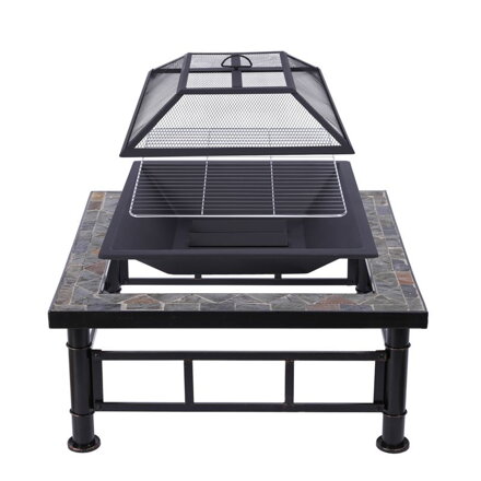 Ohnisko Strend Pro Grill, kovové, štvorcové, 81 cm