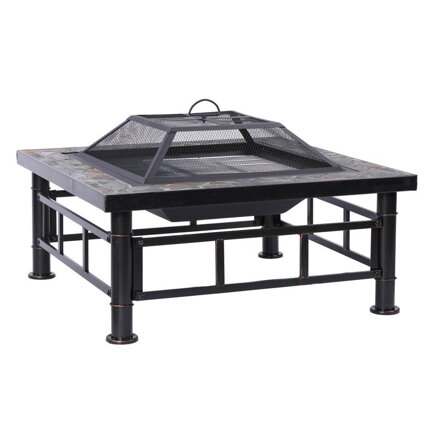 Ohnisko Strend Pro Grill, kovové, štvorcové, 81 cm
