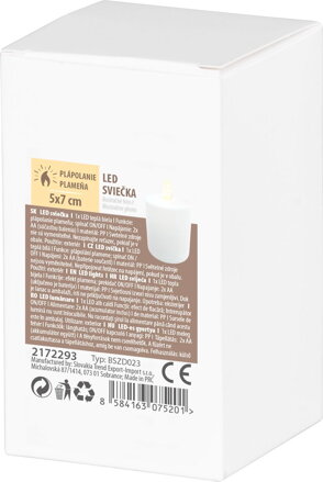 Sviečka MagicHome TG-52, LED, na hrob, biela, 2xAA, 5,5x10,5cm, (súčasť balenia 2xAA) Sviečka MagicHome TG-52, LED, na hrob, biela, 2xAA, 5,5x10,5cm, (súčasť balenia 2xAA)