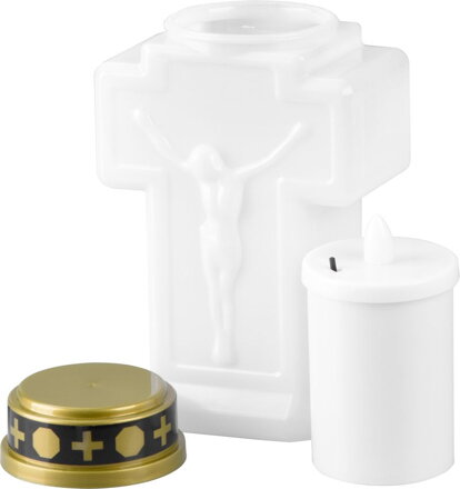 Sviečka MagicHome, kríž, LED, na hrob, biela, 2xAA, 15x9 cm, (súčasť balenia 2xAA) Sviečka MagicHome, kríž, LED, na hrob, biela, 2xAA, 15x9 cm, (súčasť balenia 2xAA)