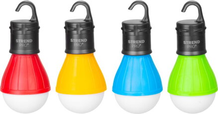 Svietidlo Strend Pro Camping C748, lampa, tvar žiarovky, 3xAAA, červená, modrá, zelená, oranžová, 12 ks