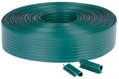Páska Strend Pro EUROSTANDARD, 47,5 mm, L-35 m, tieniaca, zelená, krycia, na plotové panely, s 20 klipsami, 1200g/m2, PVC, RAL6005