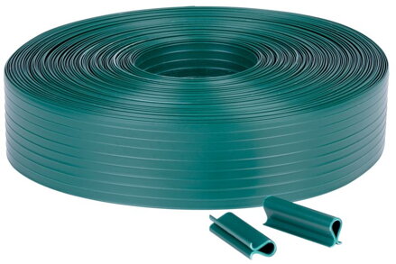 Páska Strend Pro EUROSTANDARD, 47,5 mm, L-35 m, tieniaca, zelená, krycia, na plotové panely, s 20 klipsami, 1200g/m2, PVC, RAL6005