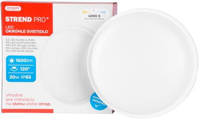 Svietidlo Strend Pro Bulkhead, SMD 2835 LED, 1600 lm, okrúhle