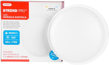 Svietidlo Strend Pro Bulkhead, SMD 2835 LED, 1600 lm, okrúhle