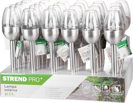 Lampa Strend Pro Solar Candle, 1 LED, nerez, 6x28 cm, sellbox 24ks