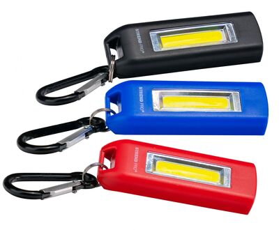 Svietidlo Strend Pro Keychain, kľúčenka, prívesok, s karabinkou, mix farieb, LED 75 lm, USB nabíjanie, 74x25x15 mm, Sellbox 24 ks