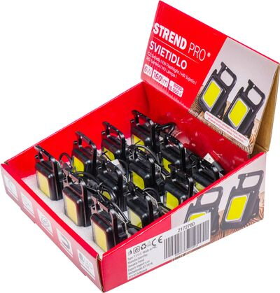 Svietidlo Strend Pro Worklight NX1082, prívesok, LED 160 lm, magnet, s klipsou, USB nabíjanie, Sellbox 12 ks
